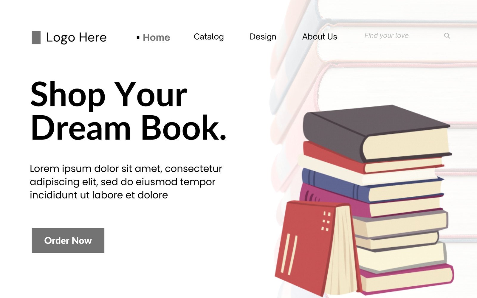 Black White Minimal Book Shop Desktop Prototype