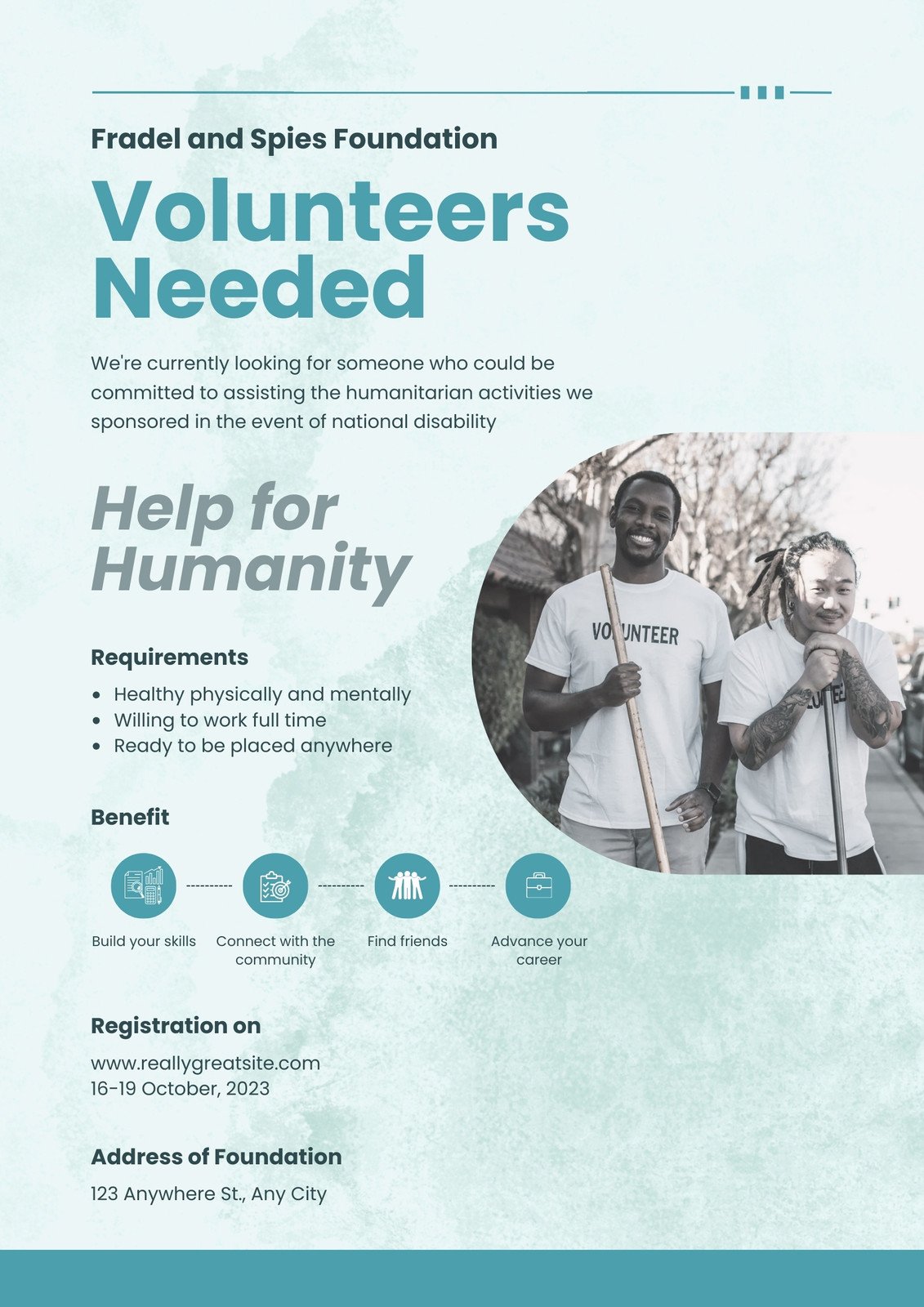 Tosca Modern Volunteer Recruitment Flyer Portrait