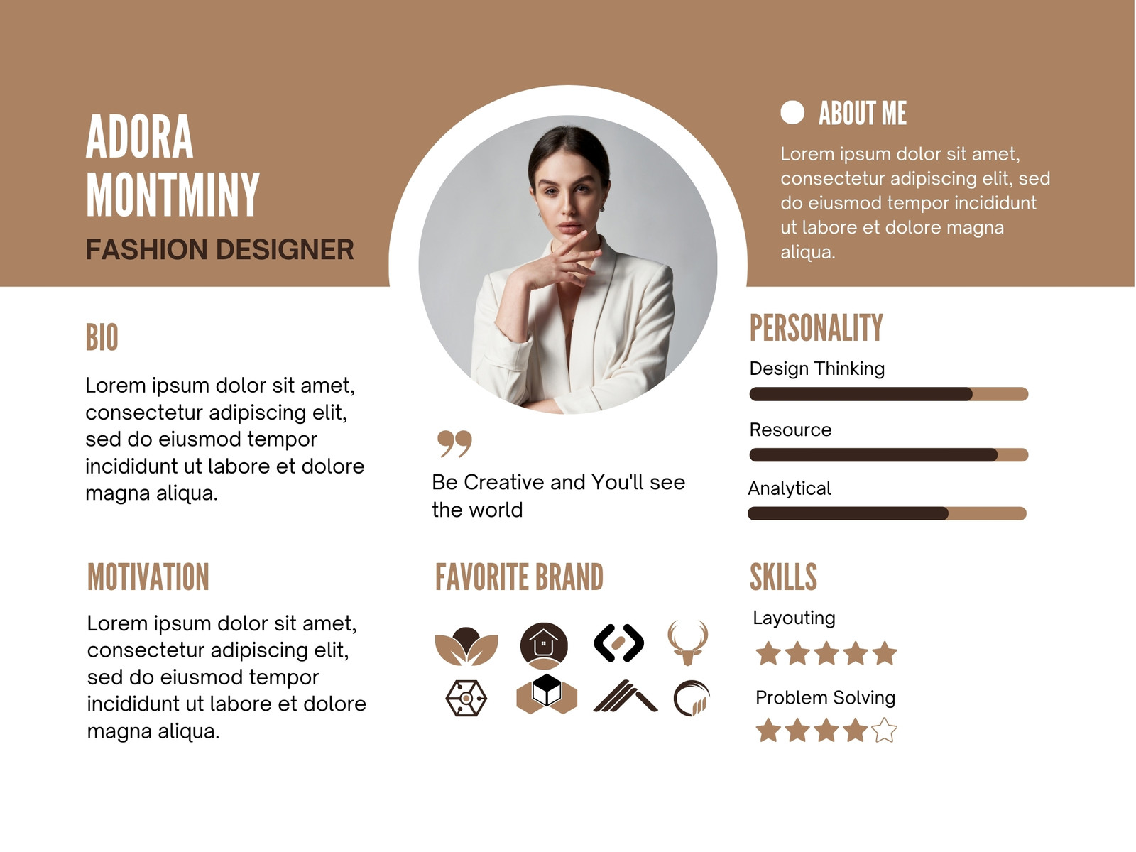 Beige and Brown Modern User Persona Graph