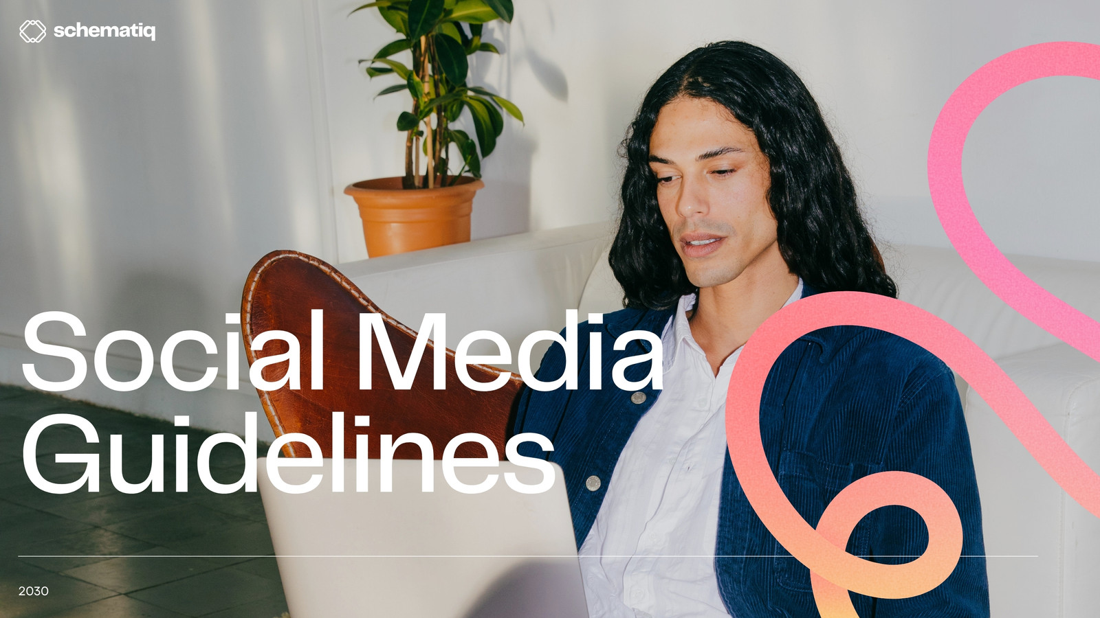 Social Media Style Guide Presentation in Black and White Neon Pink Turquoise Bold Gradient Style