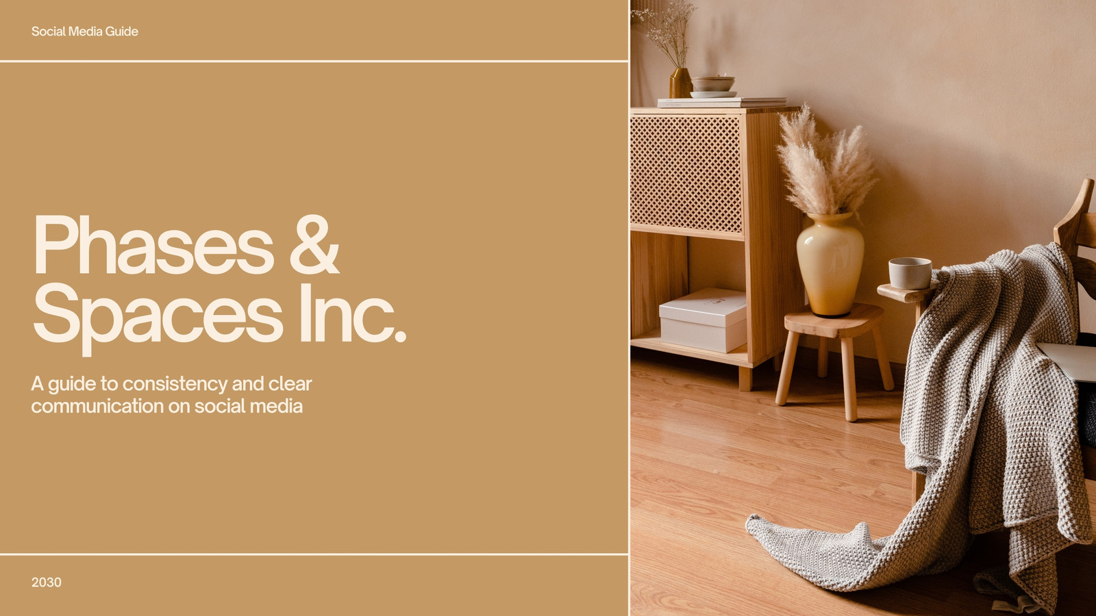 Social Media Style Guide Presentation in Cream Beige Black Warm & Modern Style