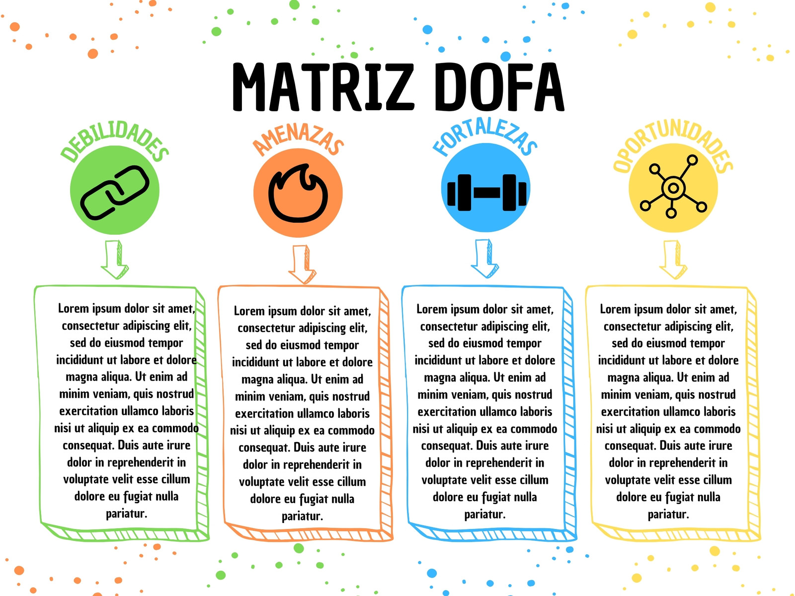 Grafico matriz dofa ilustrado multicolor