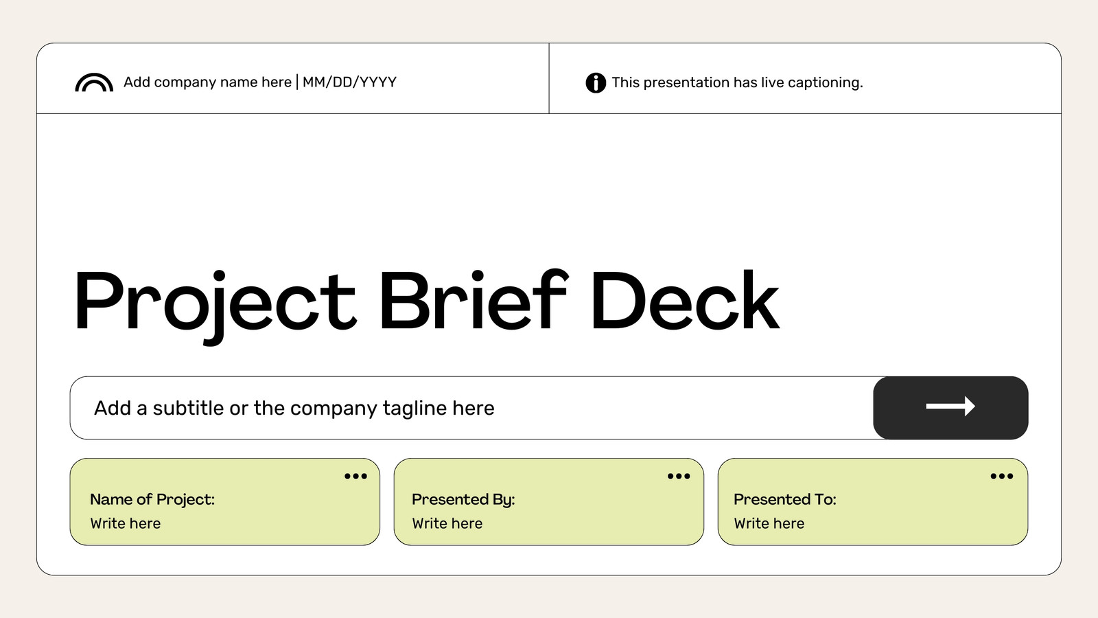 Beige Rounded Project Brief Presentation