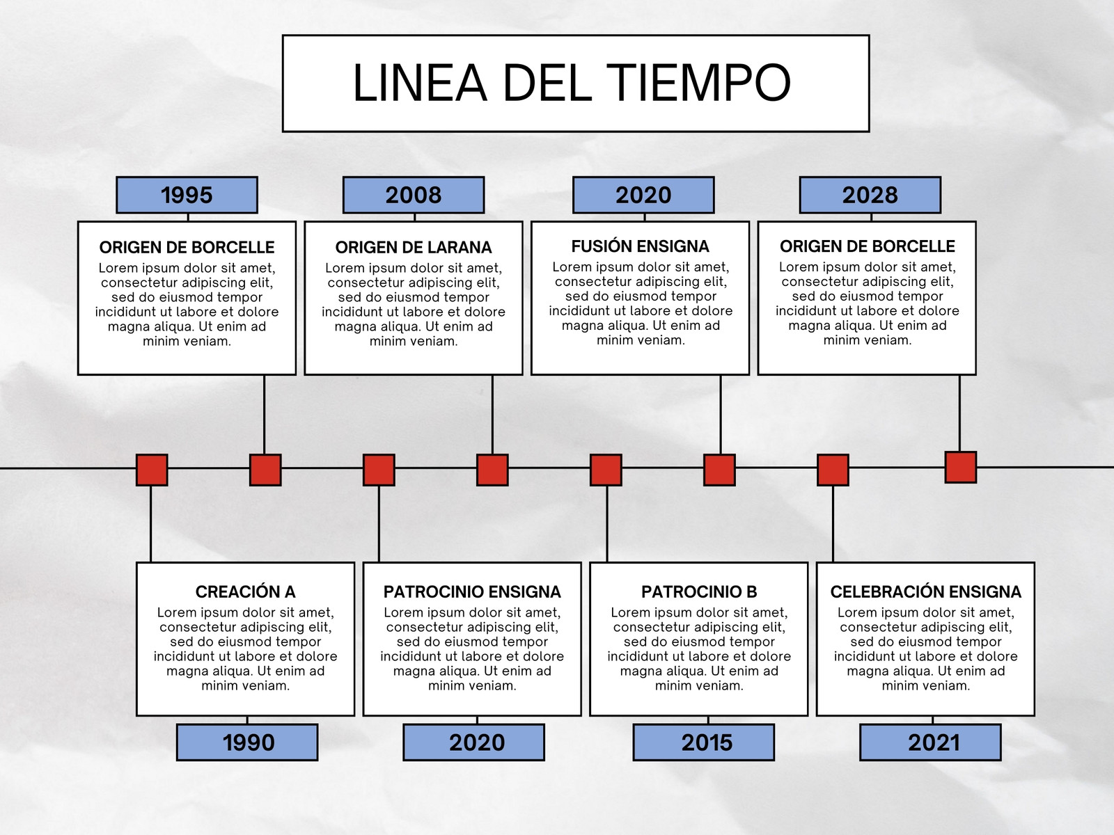 Grafico Linea del Tiempo Historia Profesional Corporativo Minimalista Blanco