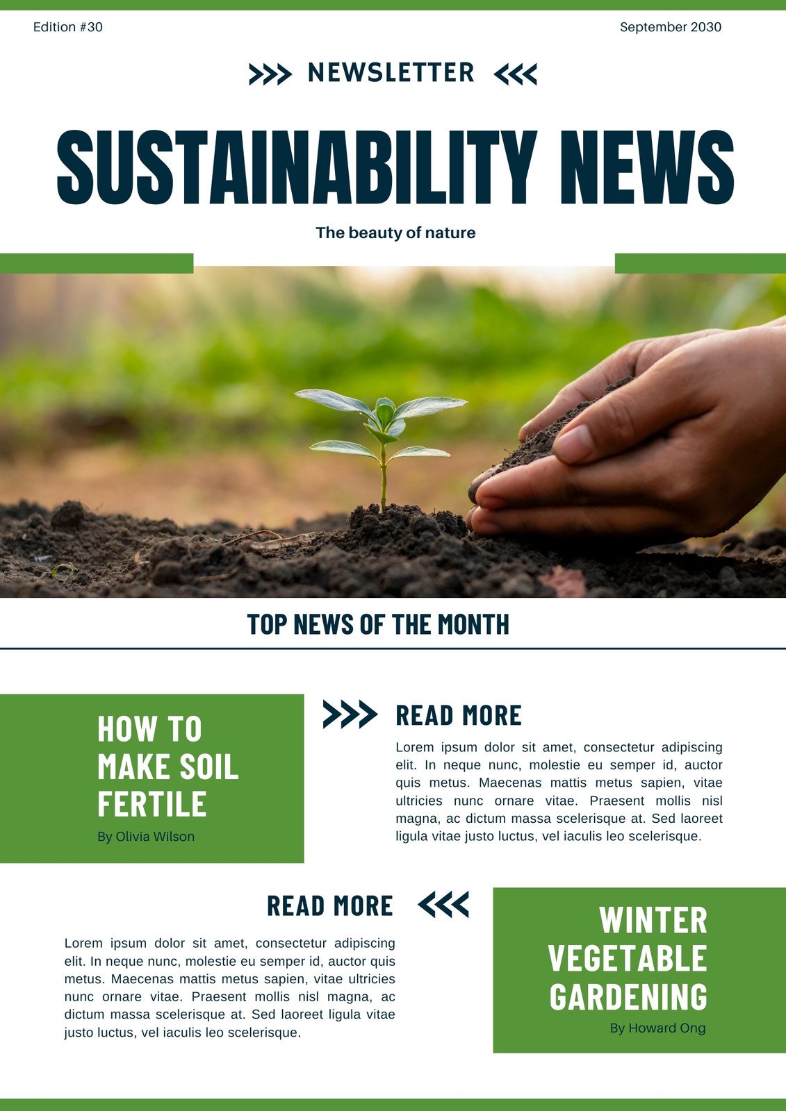 White and Green Professional Nature Sustainability Newsletter