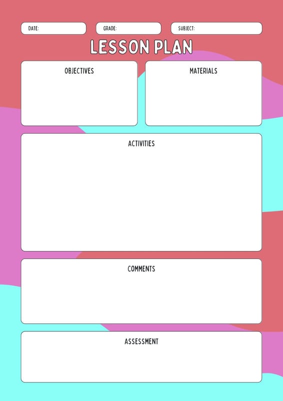 Free to print preschool weekly lesson plan templates | Canva