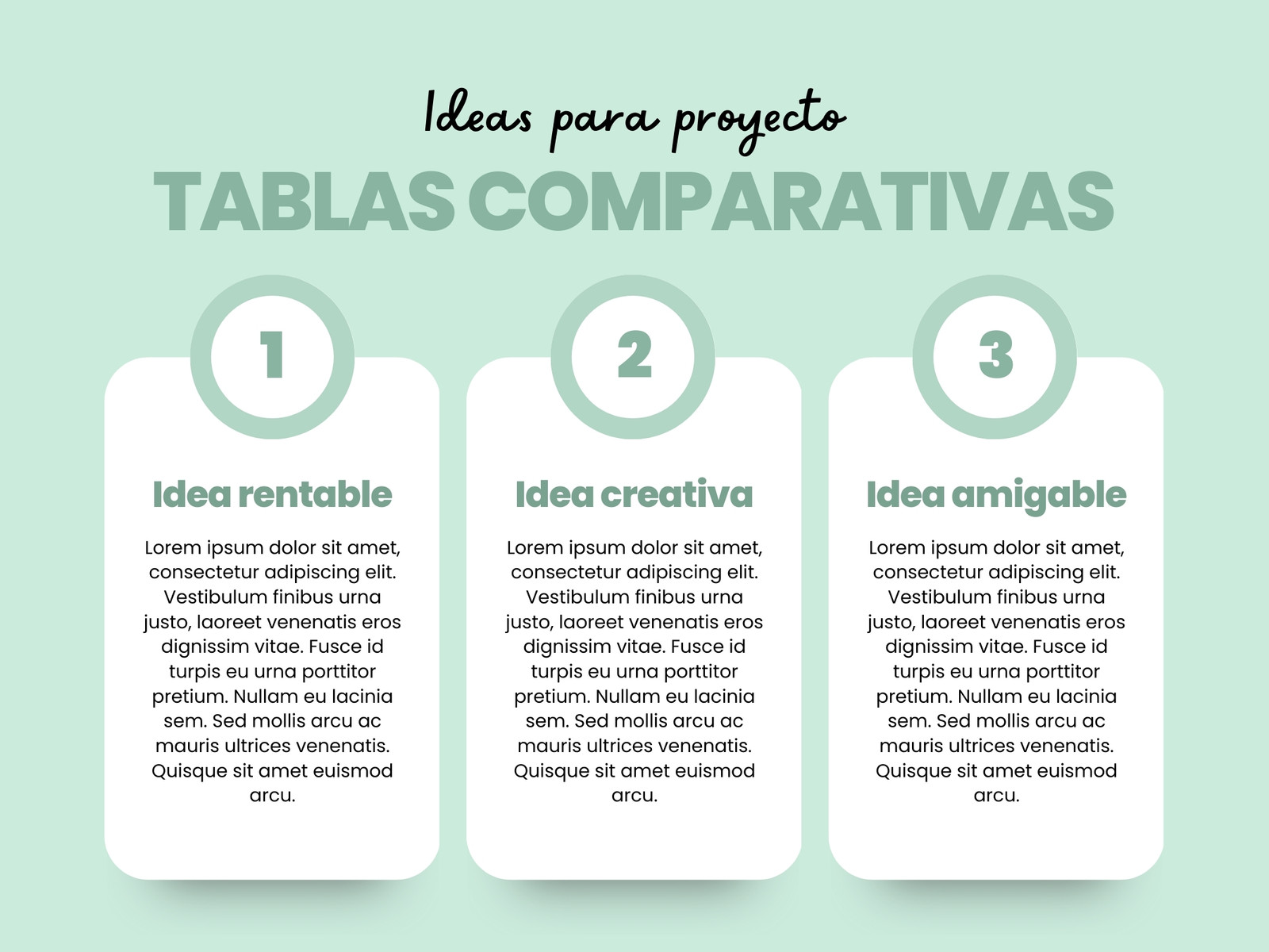 Gráfico Cuadro Comparativo Ideas Moderno Verde