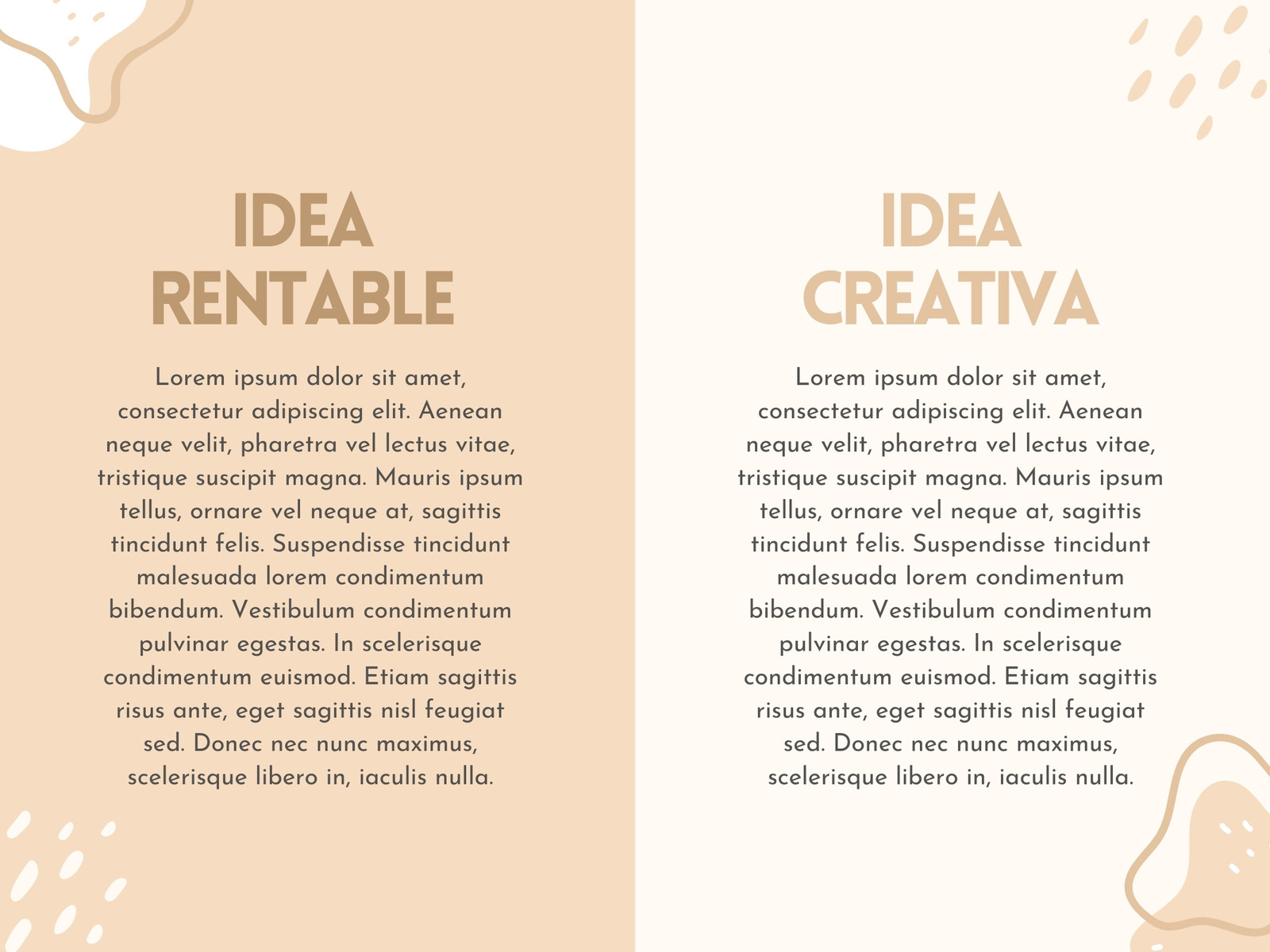 Gráfico Cuadro Comparativo Ideas Orgánico Naranja