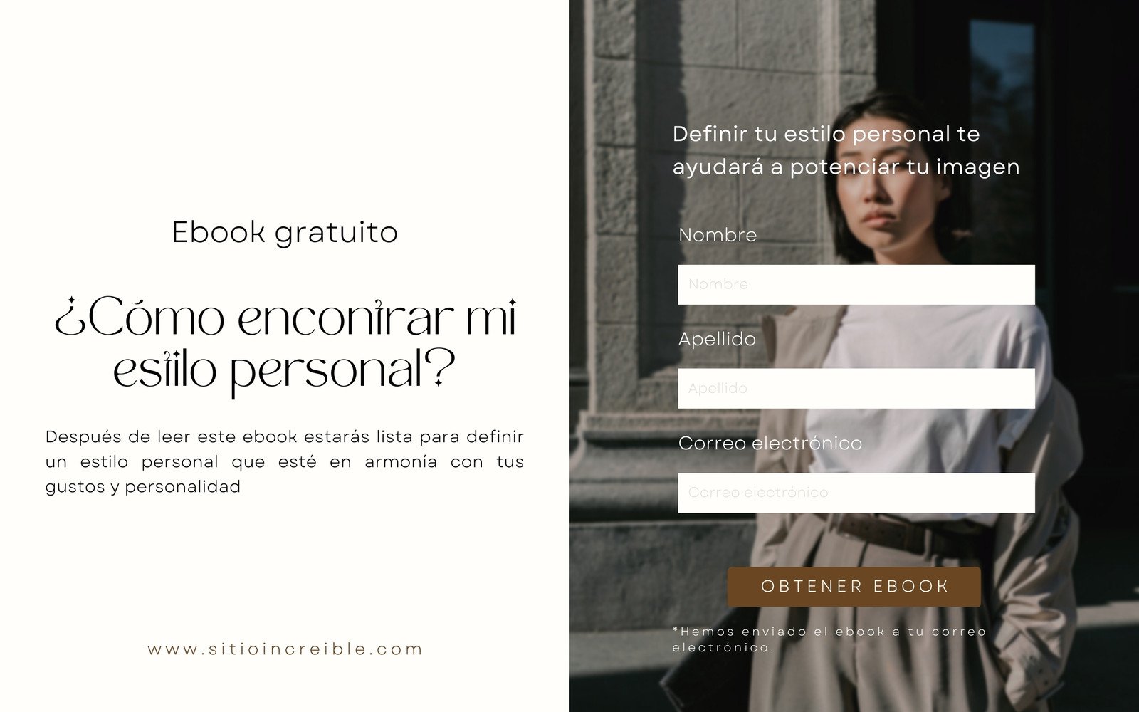 Prototipo de computadora Landing page Art academia Beige y chocolate