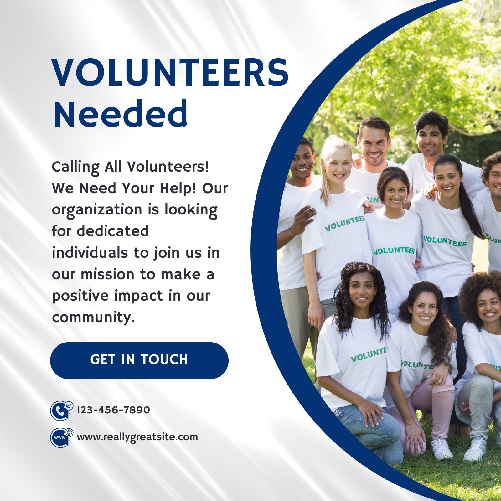 Navy Modern Volunteers Needed Instagram Post