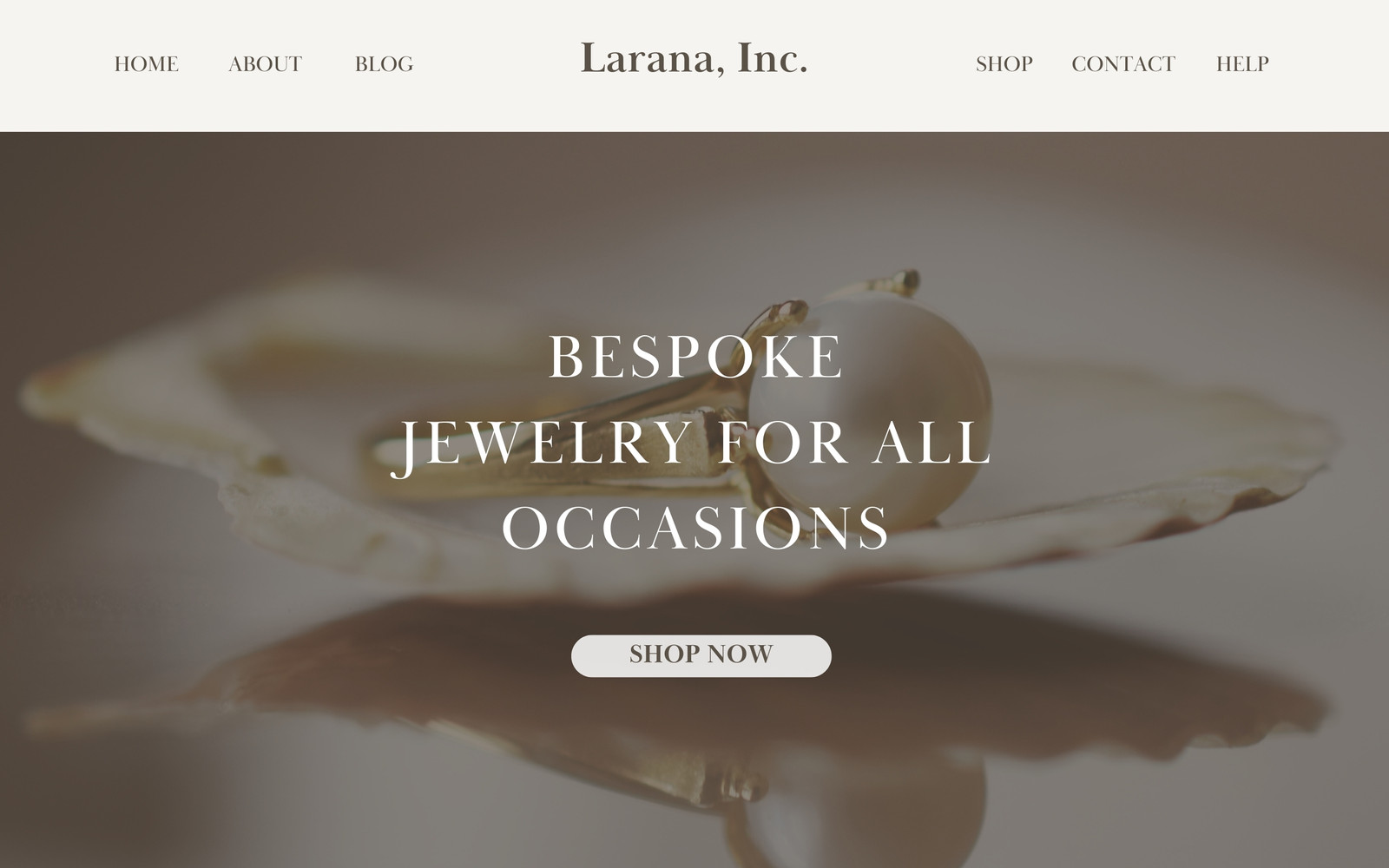 Minimal Jewelry Website Landing Page Desktop Prototype
