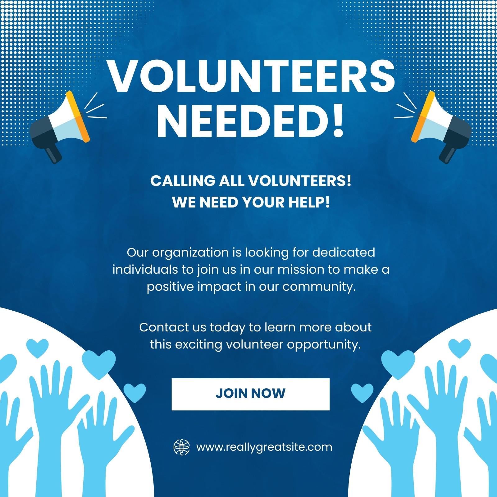 Navy and White Modern Volunteers Needed Instagram post