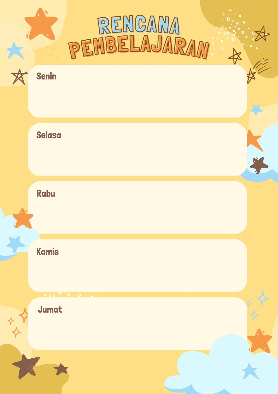 Warna Warni Illustrasi Rencana Pembelajaran Harian