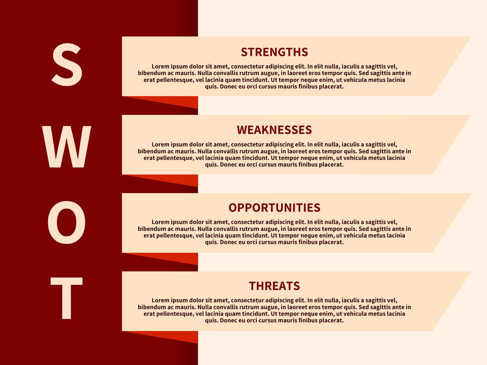 Red and Cream Minimalist SWOT Mind Map Graph 
