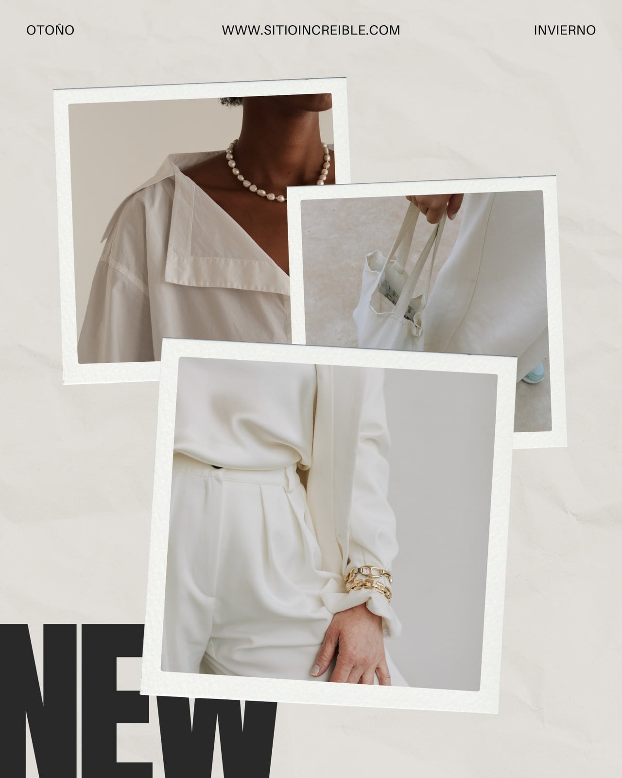 Posteo de Instagram Collage Nuevos Ingresos Minimalista Beige