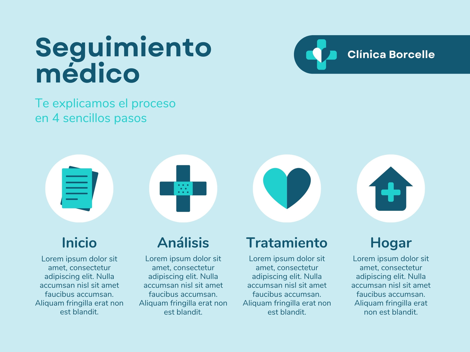 Gráfico Instrucciones Pasos Proceso Medicina Salud Corporativo Profesional Azul