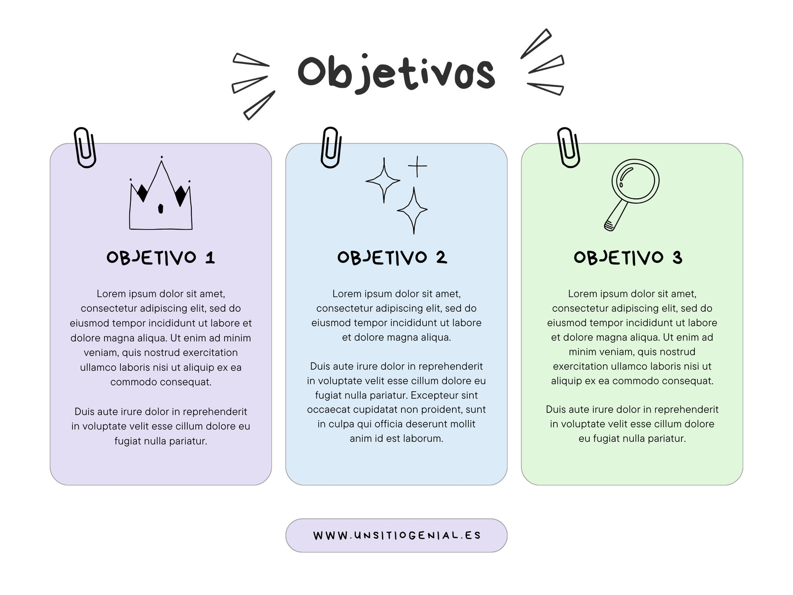 Gráfico Objetivos Ideas Divertido Lila
