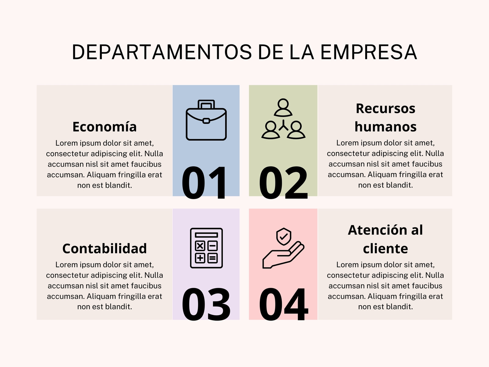 Gráfico Departamentos Empresa Bloques Iconos Geométrico Colores pastel