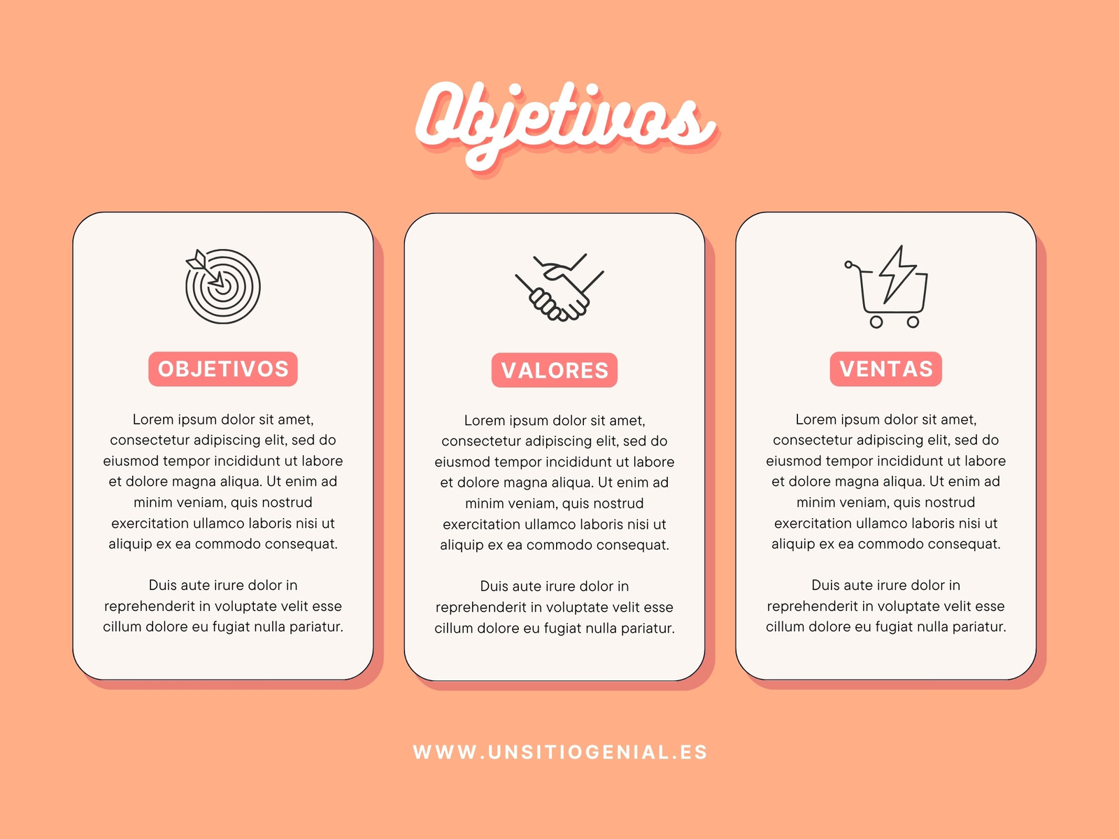 Gráfico Objetivos Empresa Minimalista Naranja