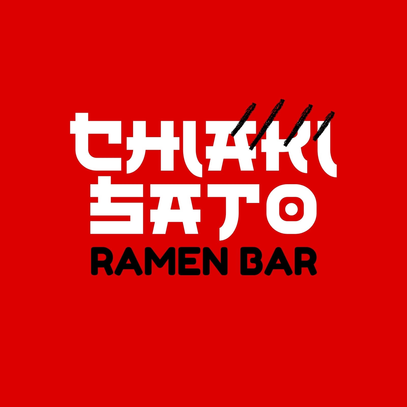Logo restaurante japonés ramen bar tradicional rojo