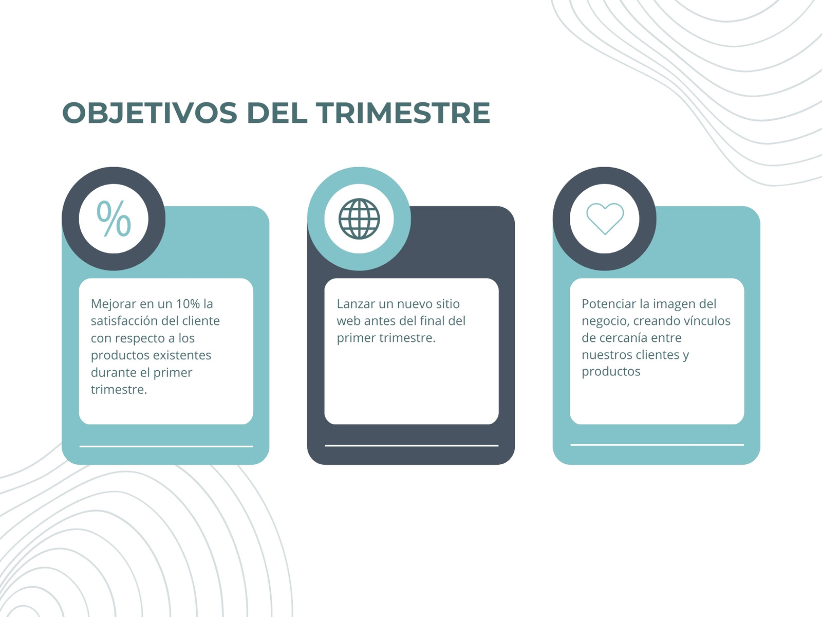 Gráfico de Objetivos Empresa Simple Celeste