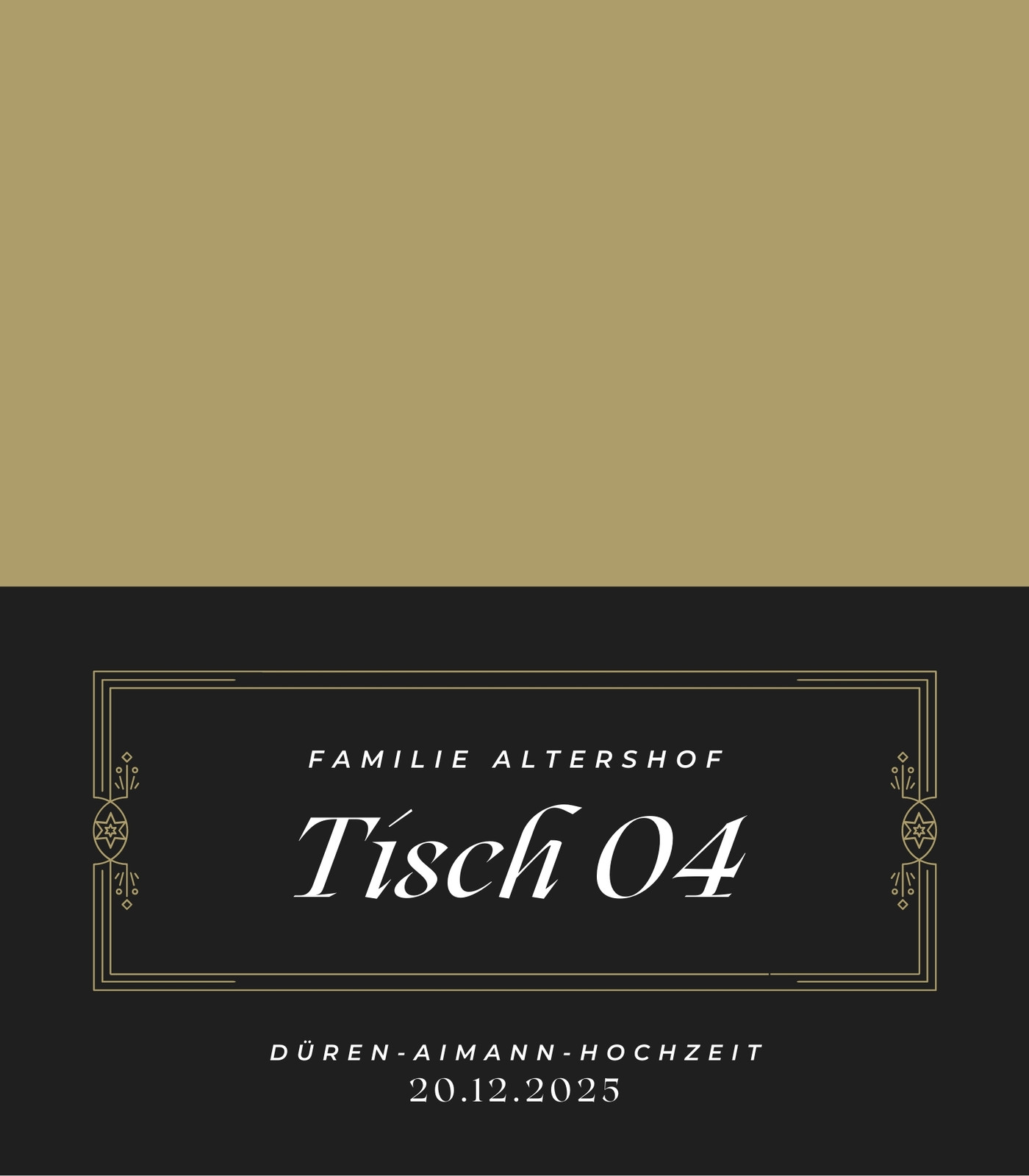 Schwarz Elegant Rahmen Tischkarte Schwarz Elegant Rahmen Tischkarte