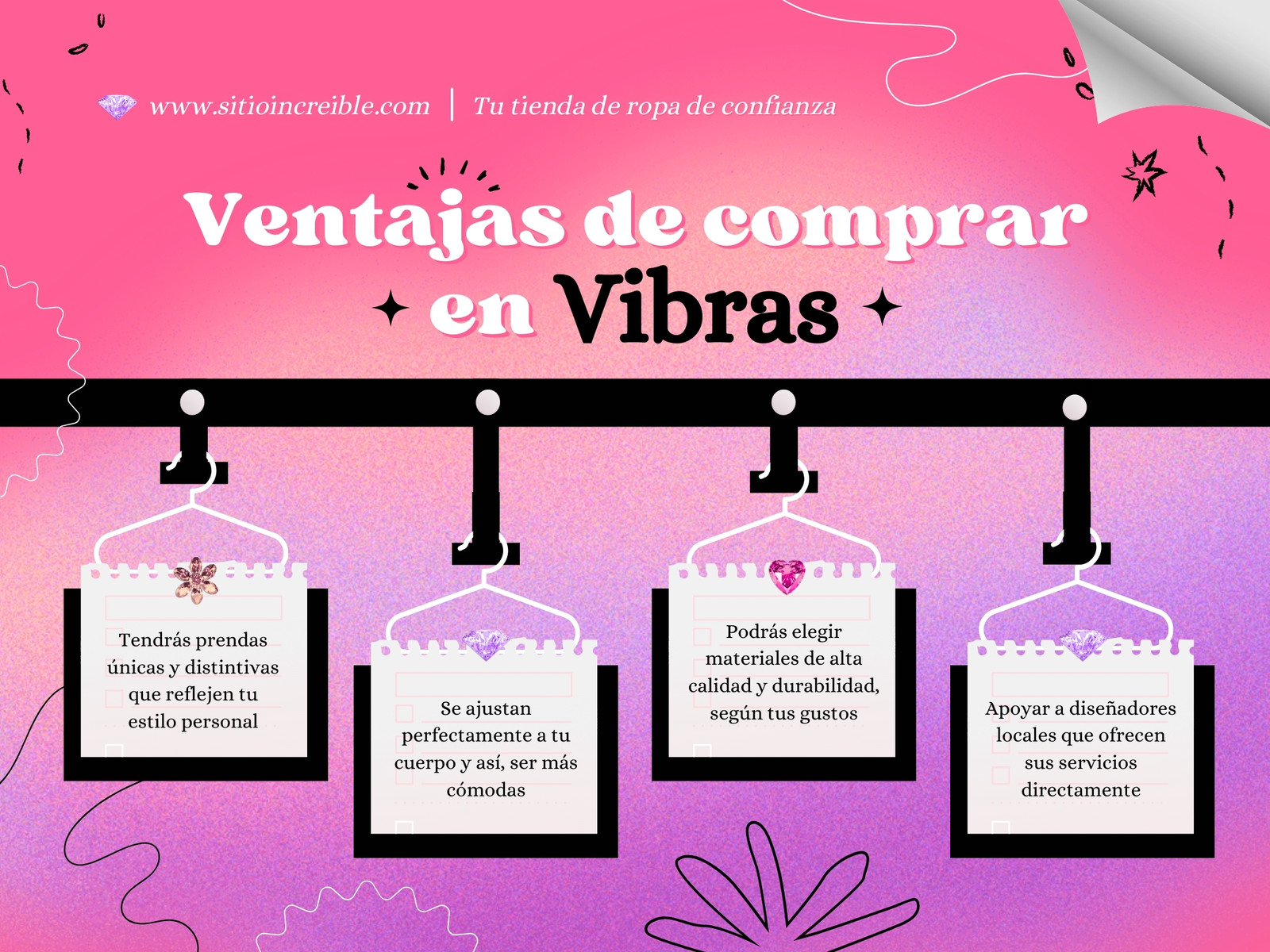 Grafica Diagrama Tienda de Ropa Aesthetic Rosa