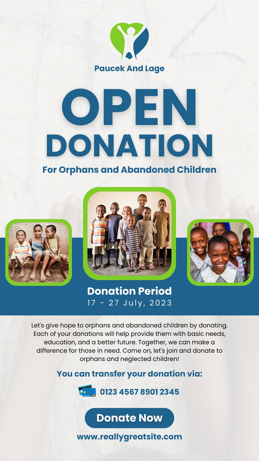Blue And Green Modern Open Donation Instagram Story