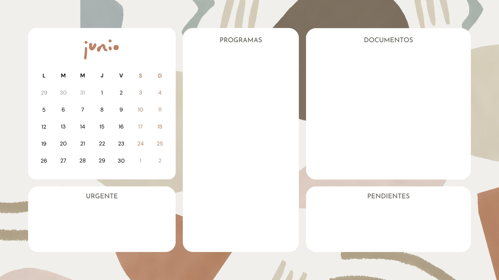 Fondo Pantalla Organizador Carpetas Escritorio Minimalista Pastel