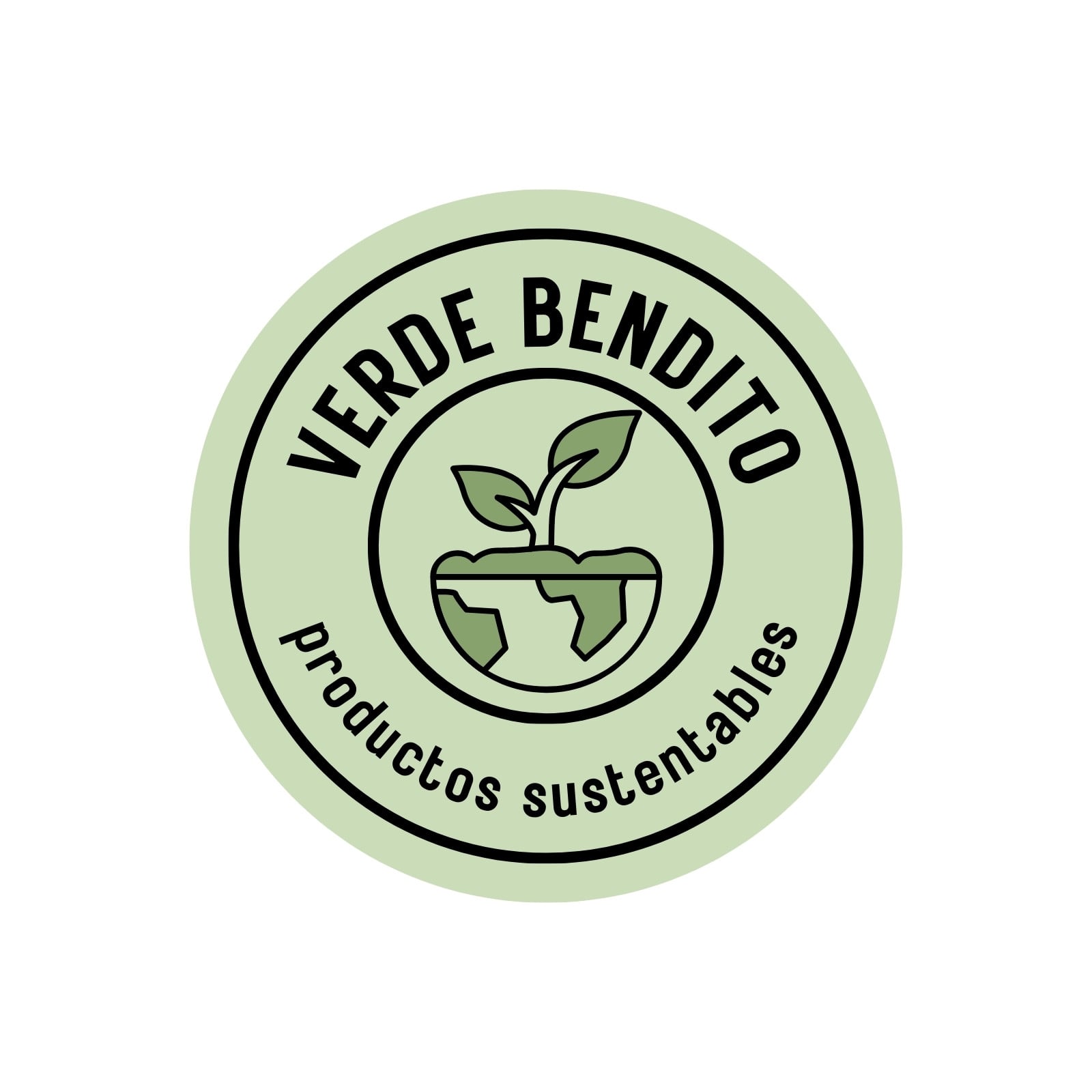 Logotipo marca de productos sustentables ilustrado verde Logotipo marca de productos sustentables ilustrado verde