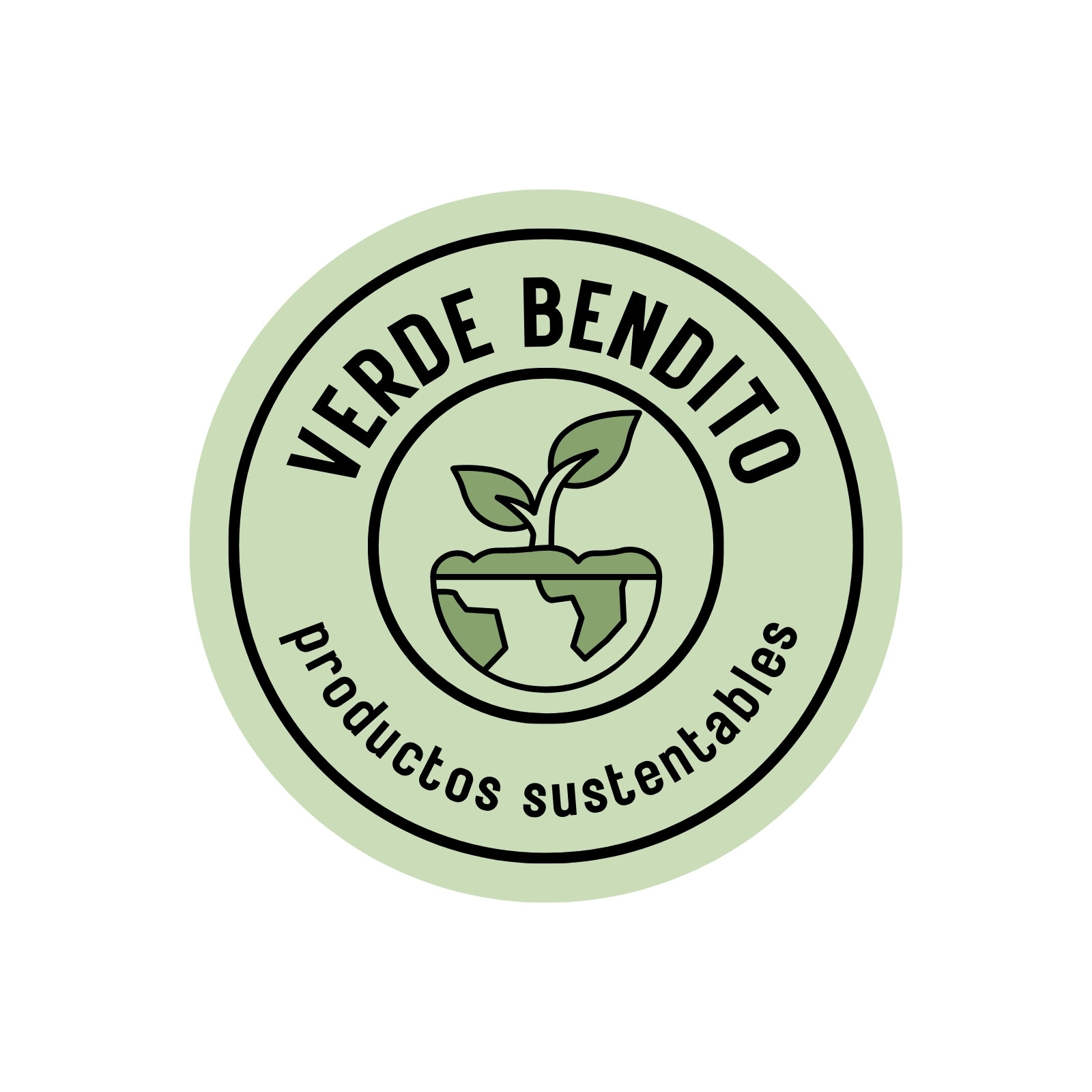 Logotipo marca de productos sustentables ilustrado verde Logotipo marca de productos sustentables ilustrado verde