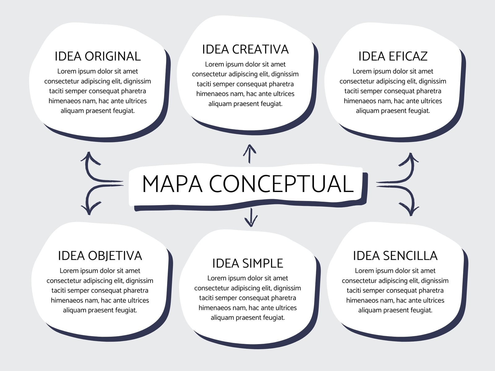 Mapa Conceptual Profesional Sencillo Azul