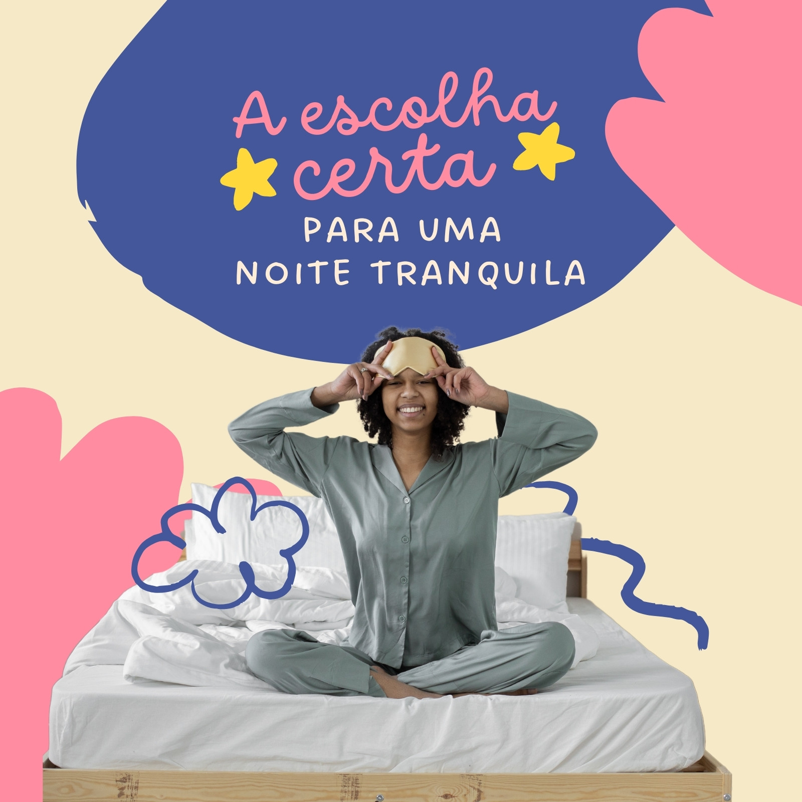 Post do instagram sobre loja de pijamas colorido em rosa