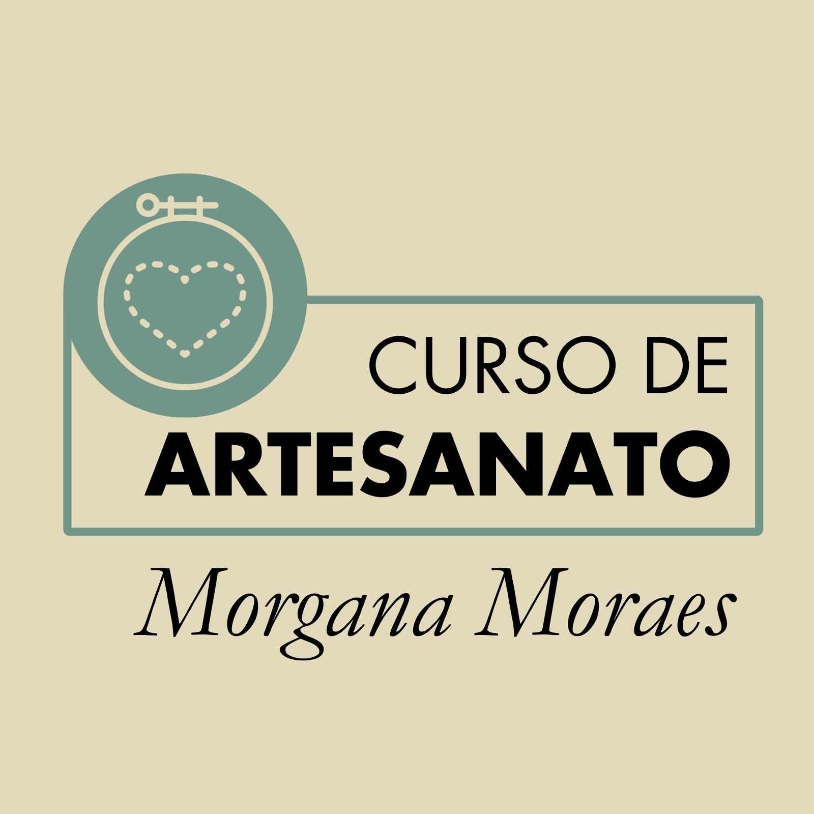 Logo para curso de artesanato tipográfico simples verde