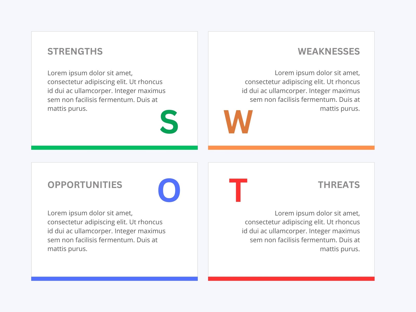 Simple SWOT Analysis Diagram Infographic
