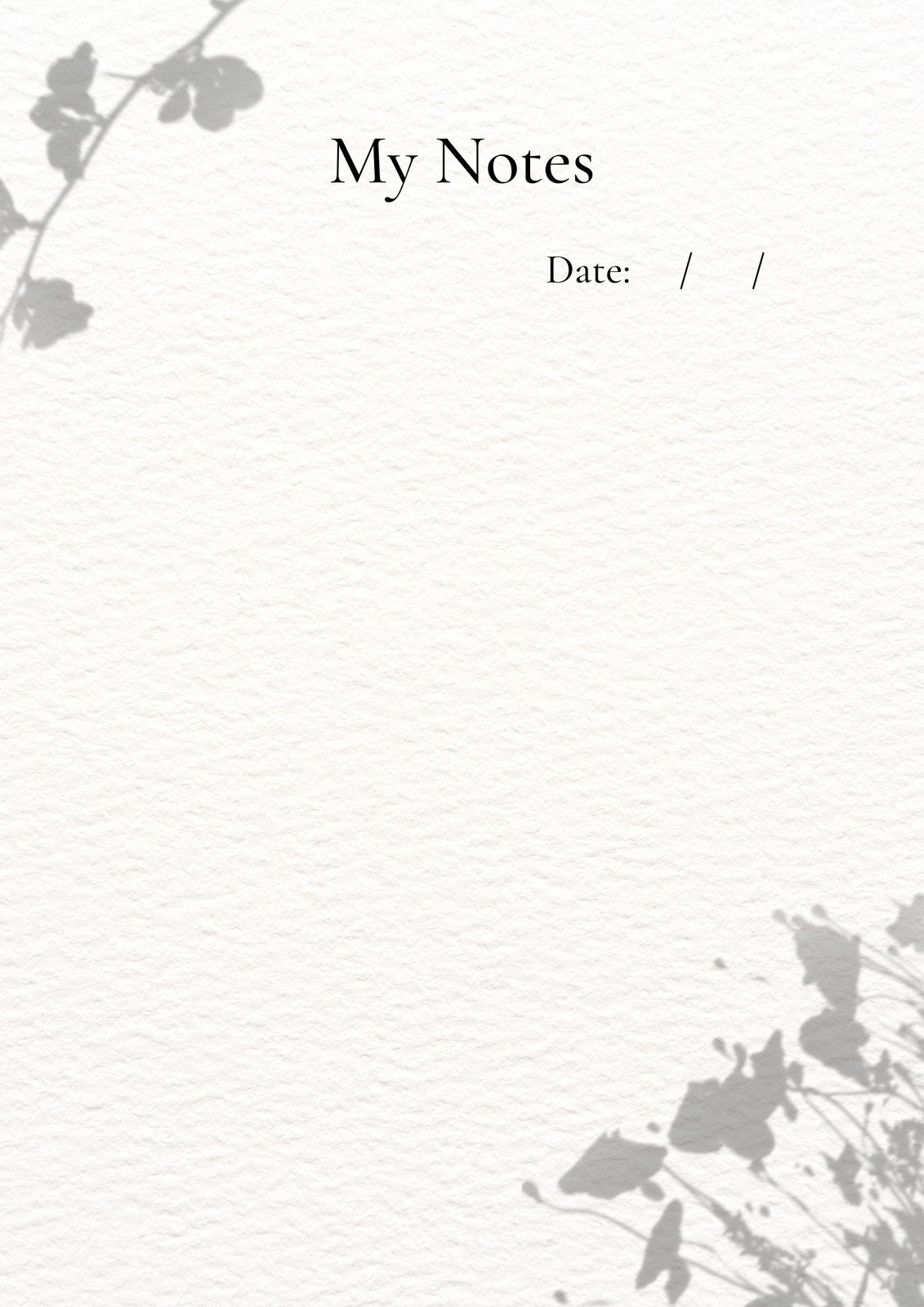 White Organic Notes A4 Document