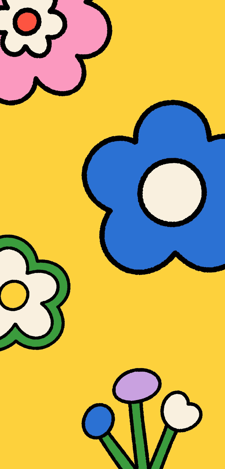 黄色 カラフル ポップ かわいい 花 LINEトーク背景 黄色 カラフル ポップ かわいい 花 LINEトーク背景