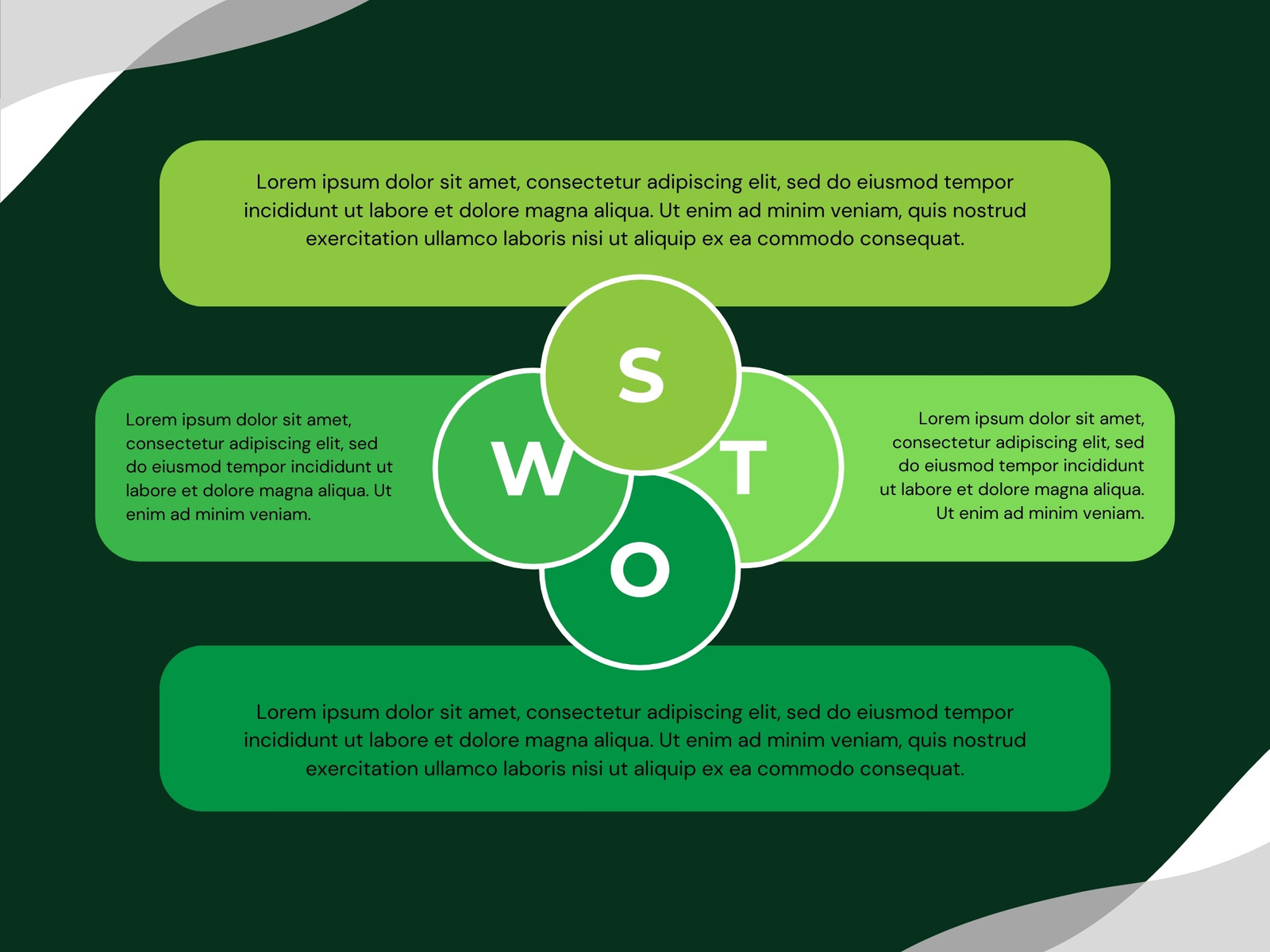 Green Minimalist Venn Diagram Graph