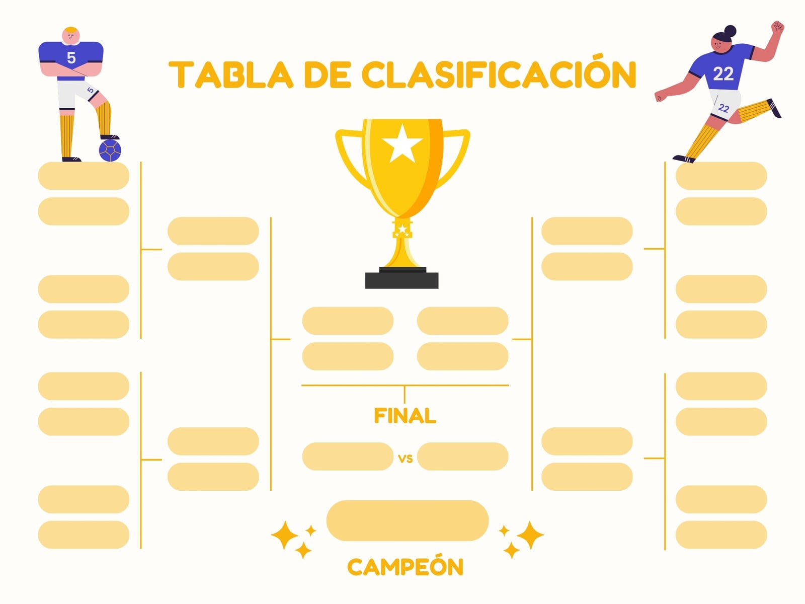 Grafica tabla clasificación equipo futbol moderno sencillo ordenado amarillo