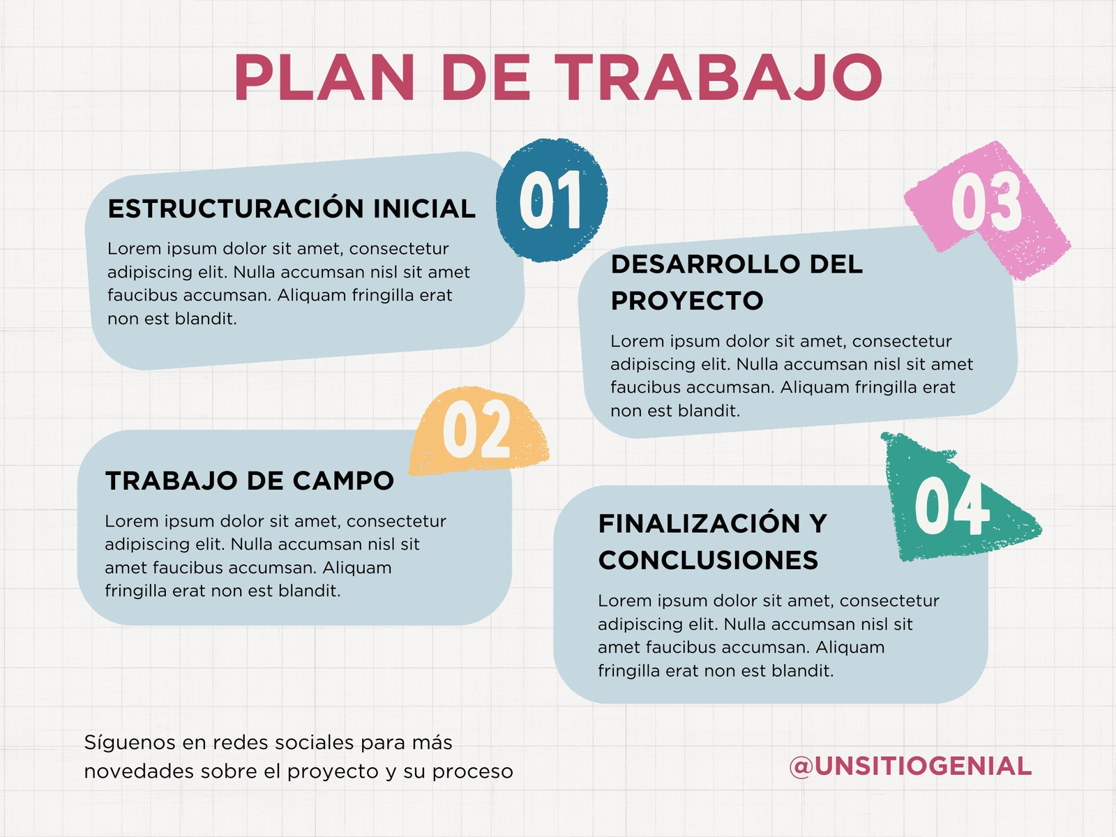 Gráfico Plan de Trabajo Bloques Sencillo Orgánico Azul