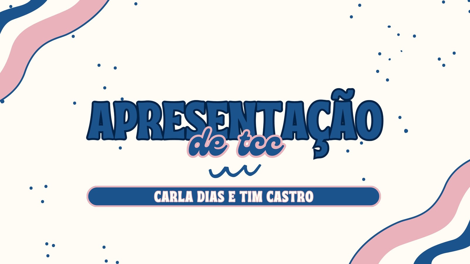 Apresentação de tcc retrô e divertido rosa e azul