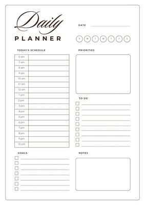 Free and customizable daily templates