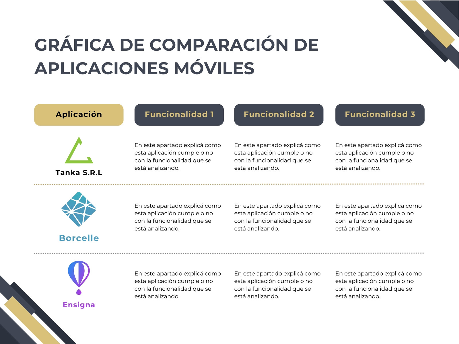 Cuadro Comparativo Aplicaciones Móviles Simple Blanco