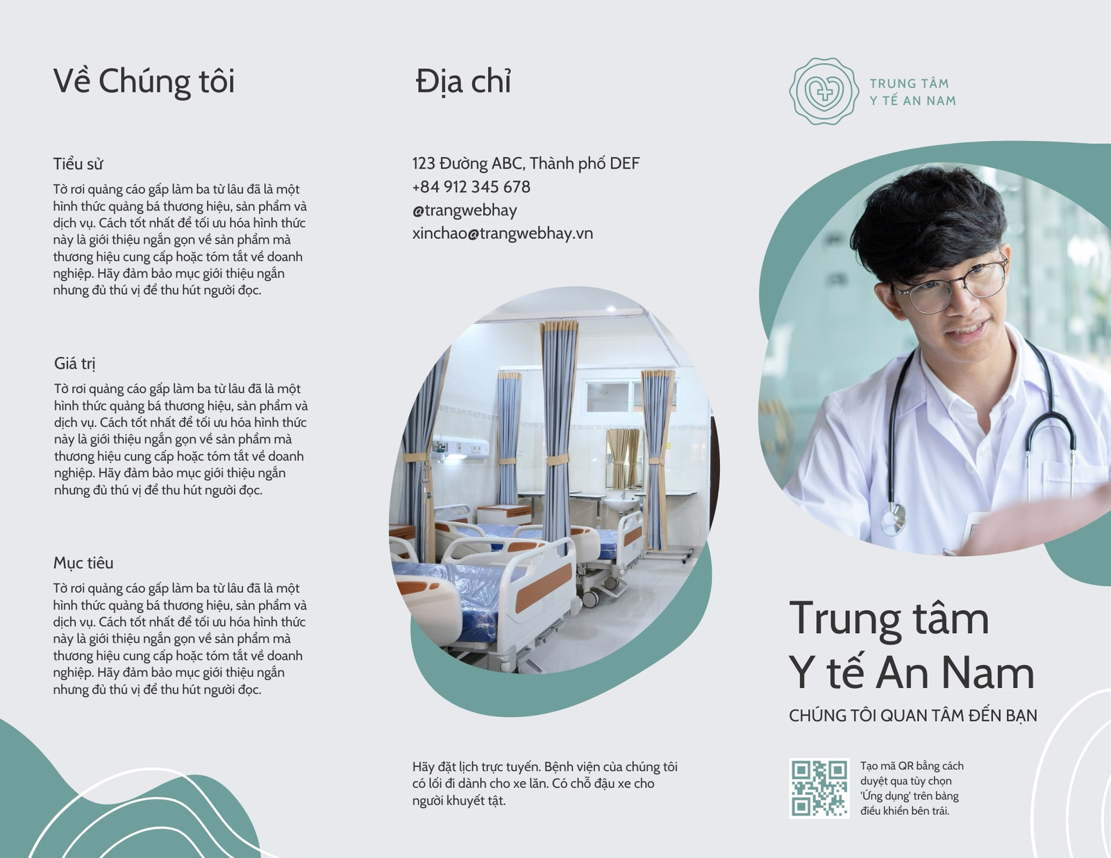 Tờ gấp thông tin trung tâm y tế Tờ gấp thông tin trung tâm y tế