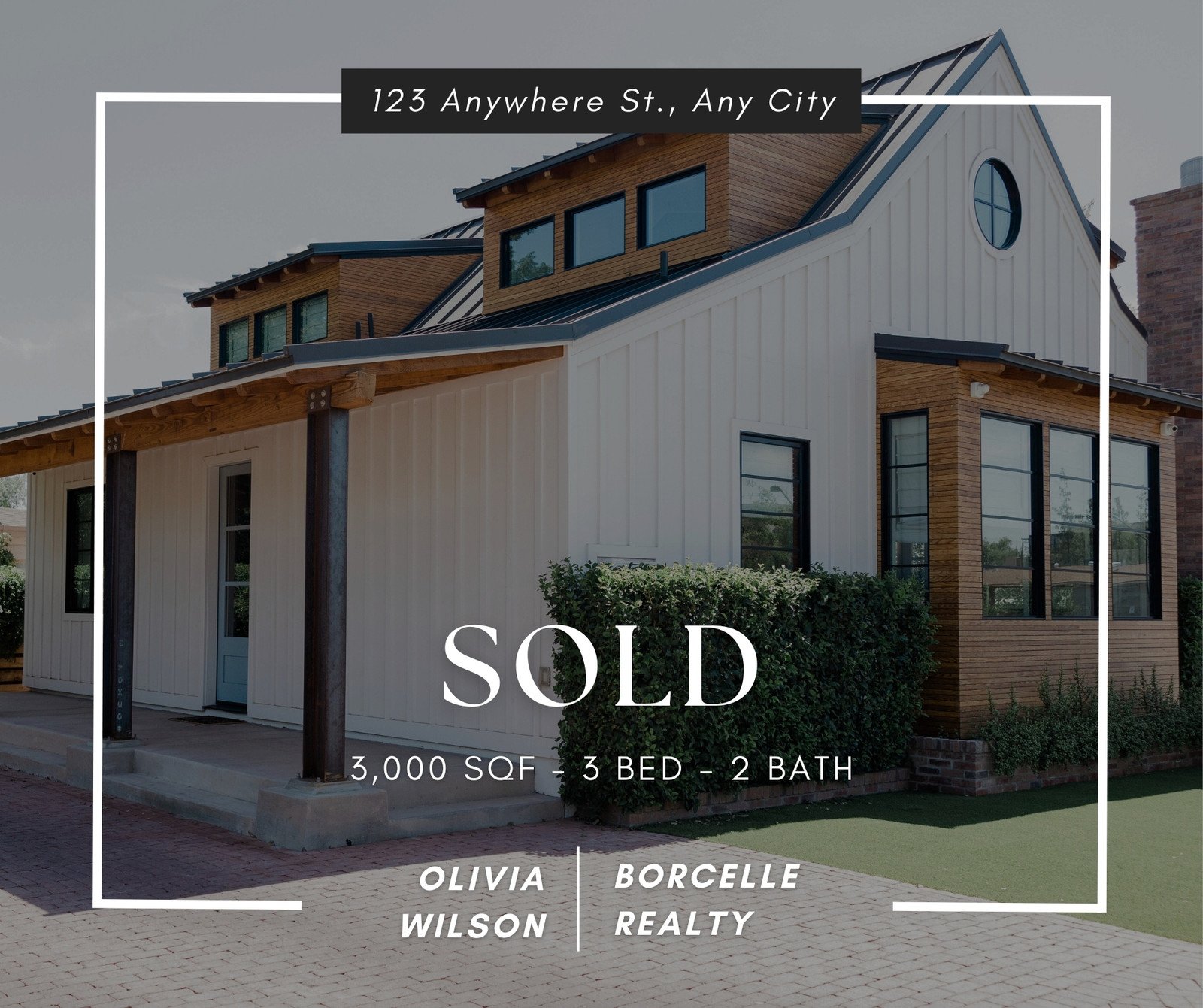 White Grey Simple Photo Sold Real Estate Facebook Post