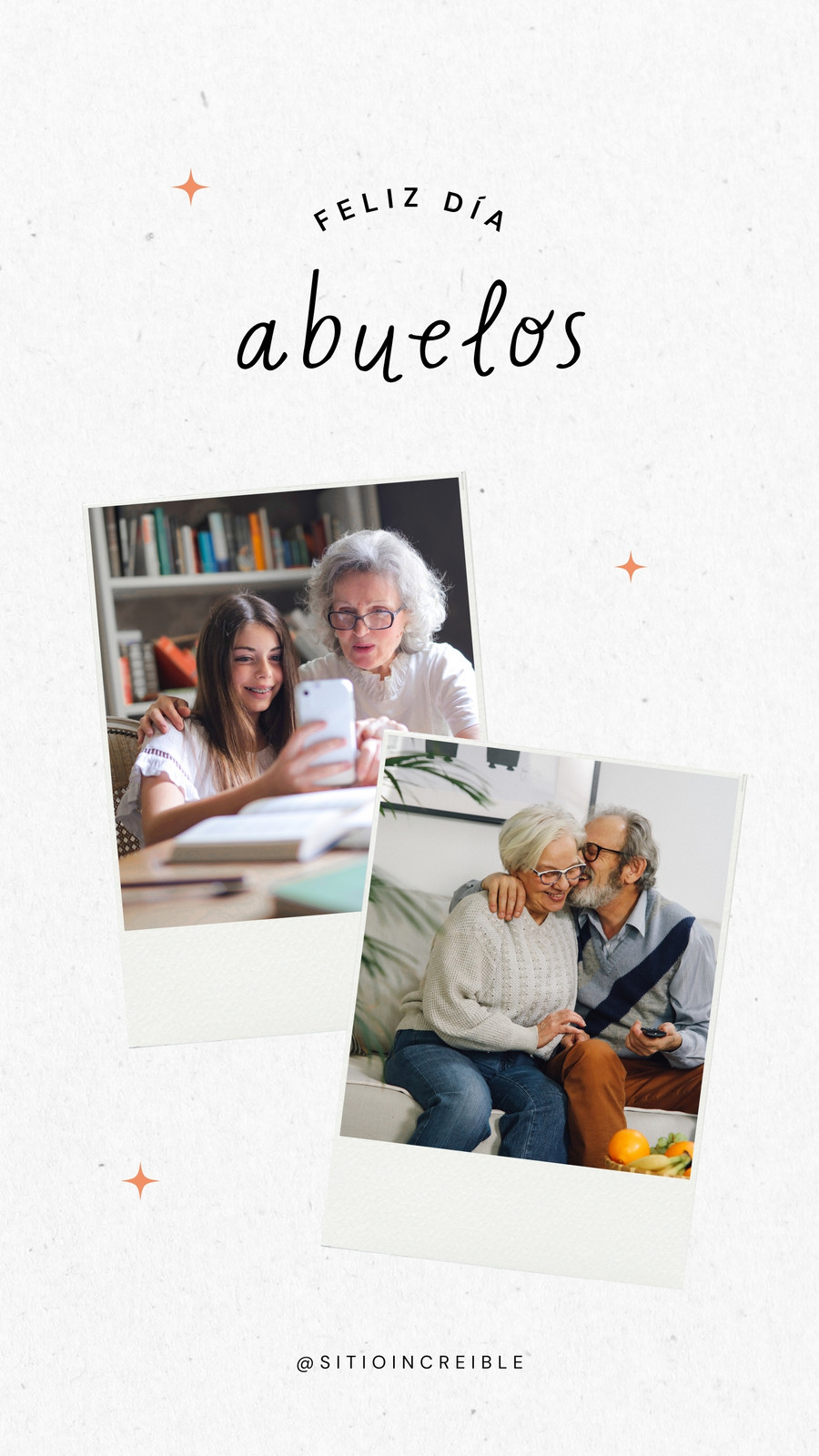 Historia de Instagram Collage Dia de los Abuelos Minimalista Blanco