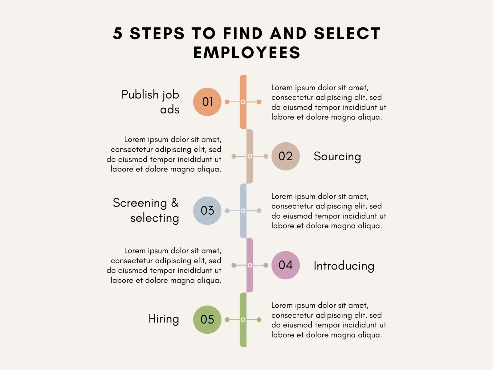 Colorful Simple Recruitment Process Timeline Infographic Graph