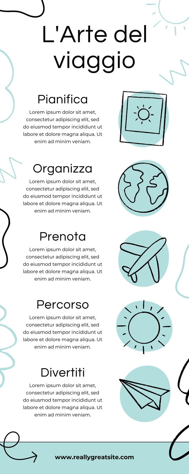 Turchese Illustrato Consigli di viaggio Infografica
