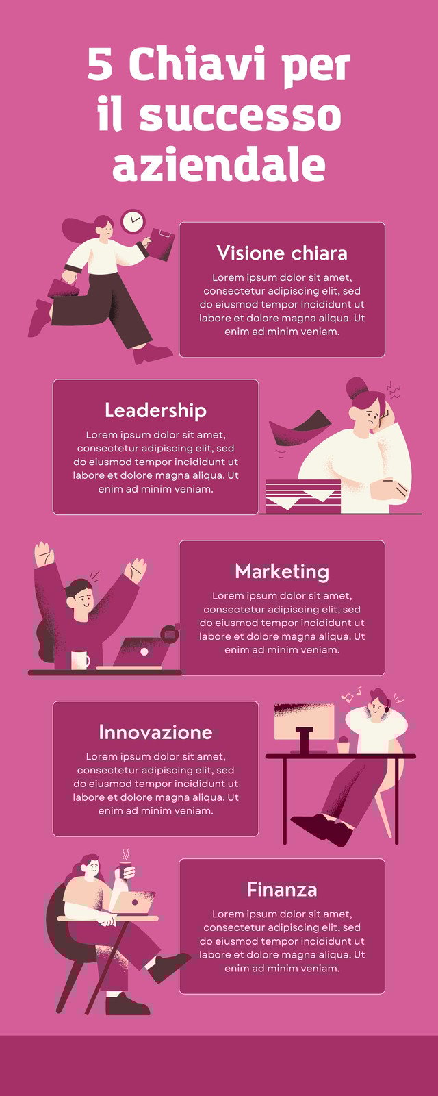 Rosa Illustrato Successo Aziendale Infografica