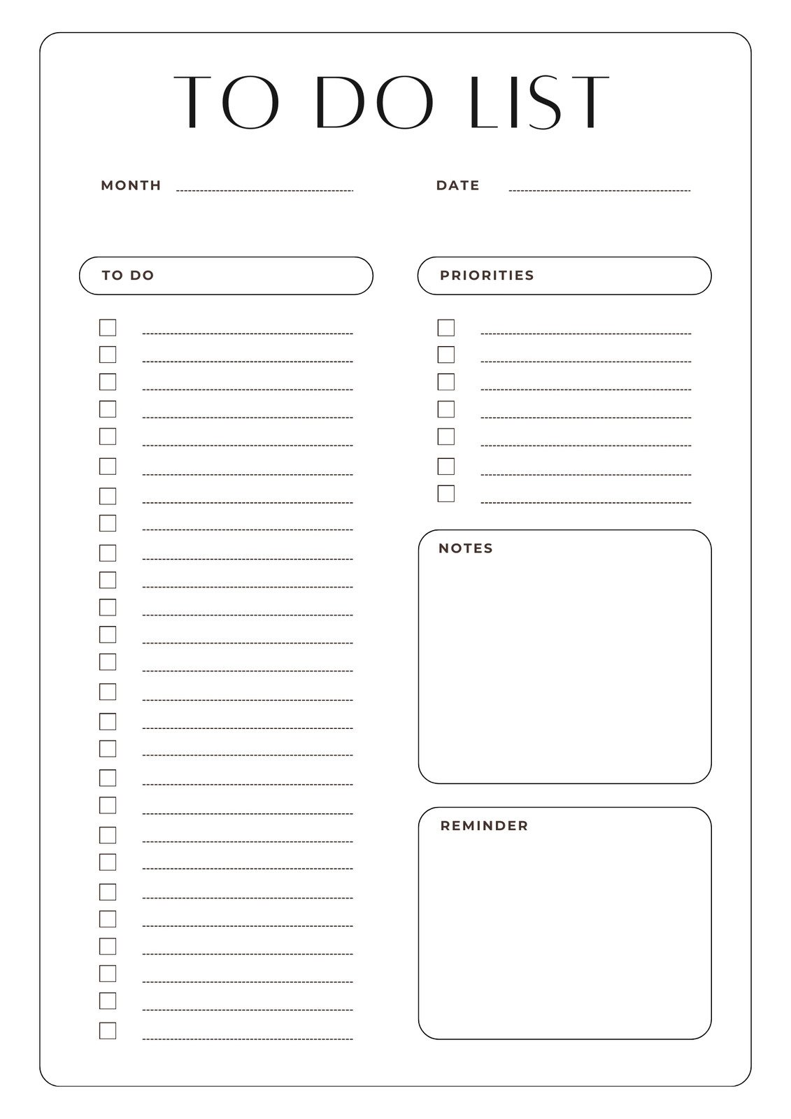 White Grey Minimalist Simple To Do List Planner